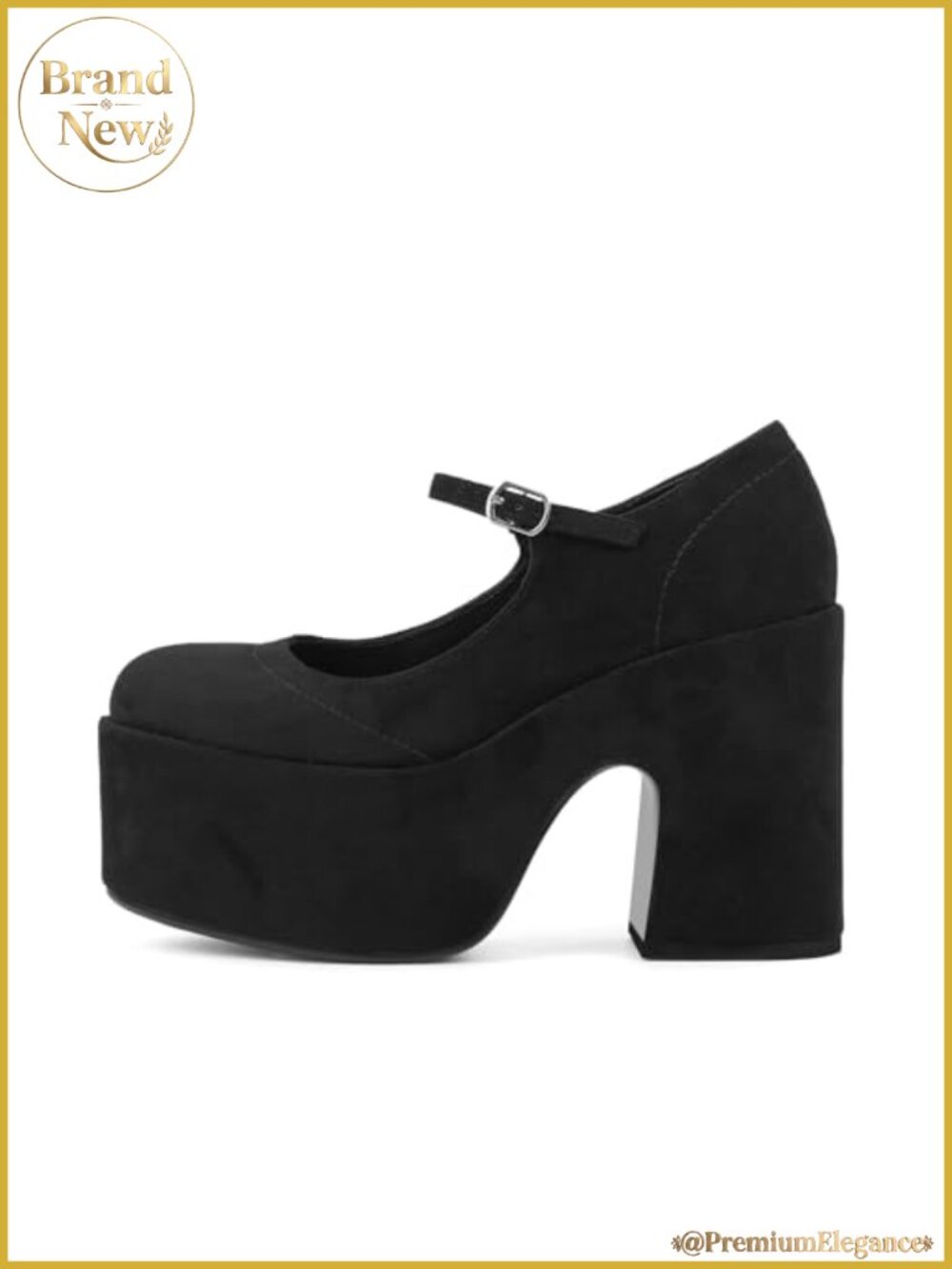 Platform Mary Jane heels with adjustable buckle strap